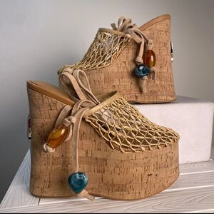 Naked Wolfe Iris Wedge Platform Sz 7